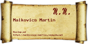 Malkovics Martin névjegykártya