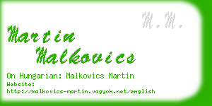 martin malkovics business card